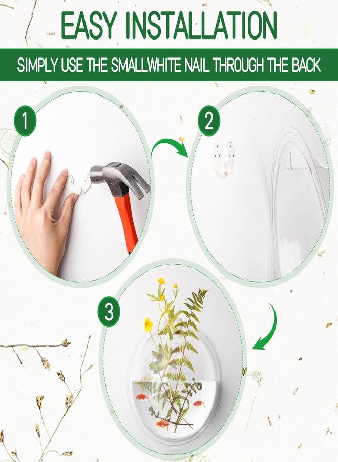 DoubleFill مجموعة DoubleFill المكونة من 4 قطع من أحواض السمك الجدارية المعلقة، مقاس 9 بوصات و6 بوصات، مصنوعة من الأكريليك، على شكل فقاعة مائية، تُستخدم كديكور أو وعاء للنباتات أو مزهرية شفافة. - Image 3